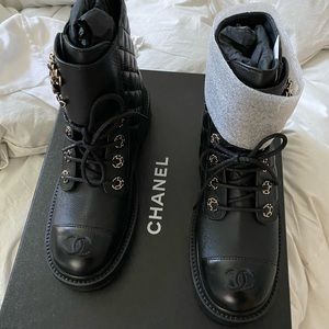 Chanel combat boots